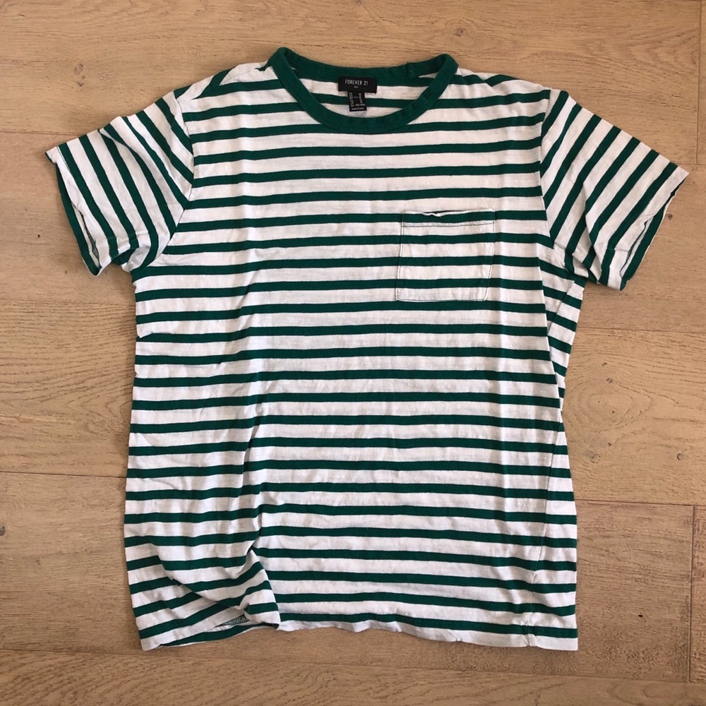 GREEN STRIPED TEE